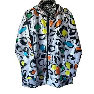 Ubu Reversible Rain Jacket Size Small with hidden hood Light weight Rain Coat